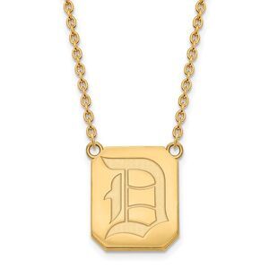 14k Gold Plated Silver Duquesne U Large Pendant Necklace